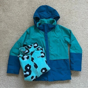 Burton DryRide Girls Gemini System Jacket Coat Large 14/16 Ski Snowboarding Blue